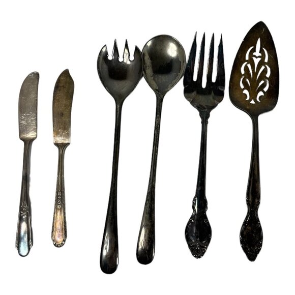 Mixed Set of Silver Utensils Vintage - Picture 1 of 9